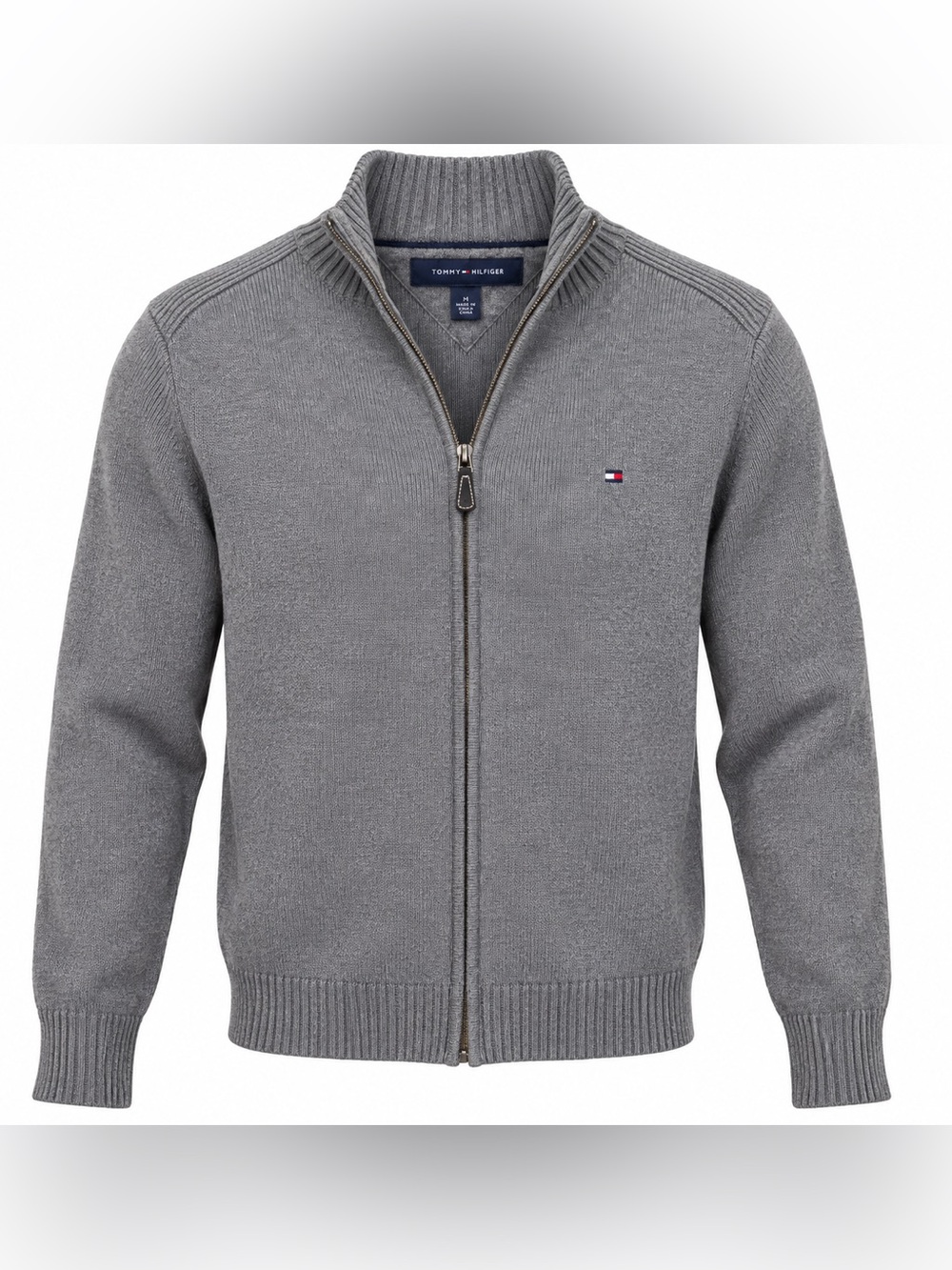 Tommy Hilfiger Men’s Gray Full-Zip Sweater Size M